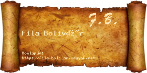 Fila Bolivár névjegykártya